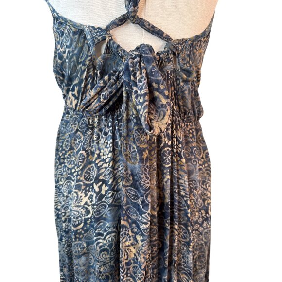 2/$30 ZARA Basic S Blue & Gold Sleeveless Backless Halter Midi Dress - Picture 12 of 16
